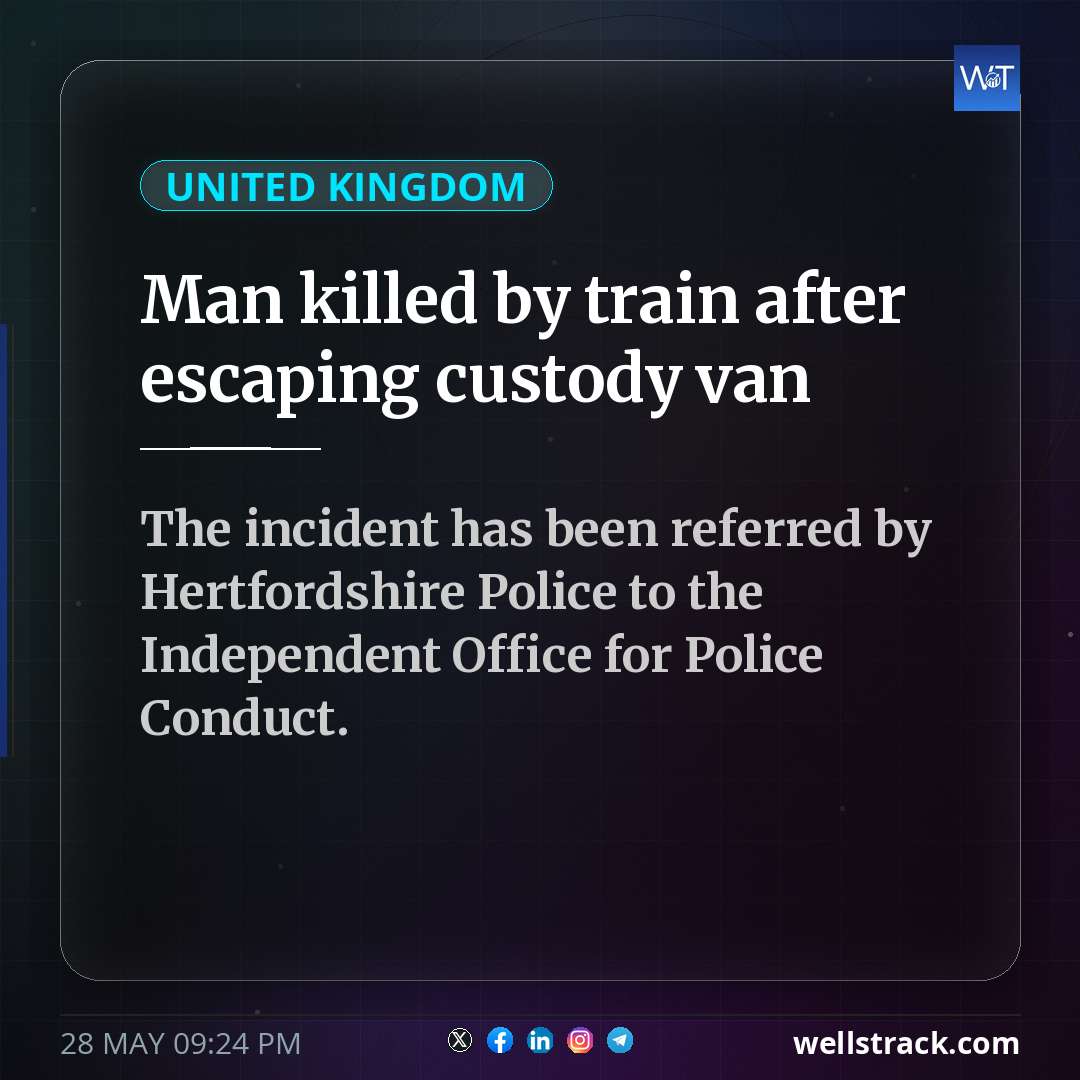 Man killed by train after escaping custody van — WellsTrack