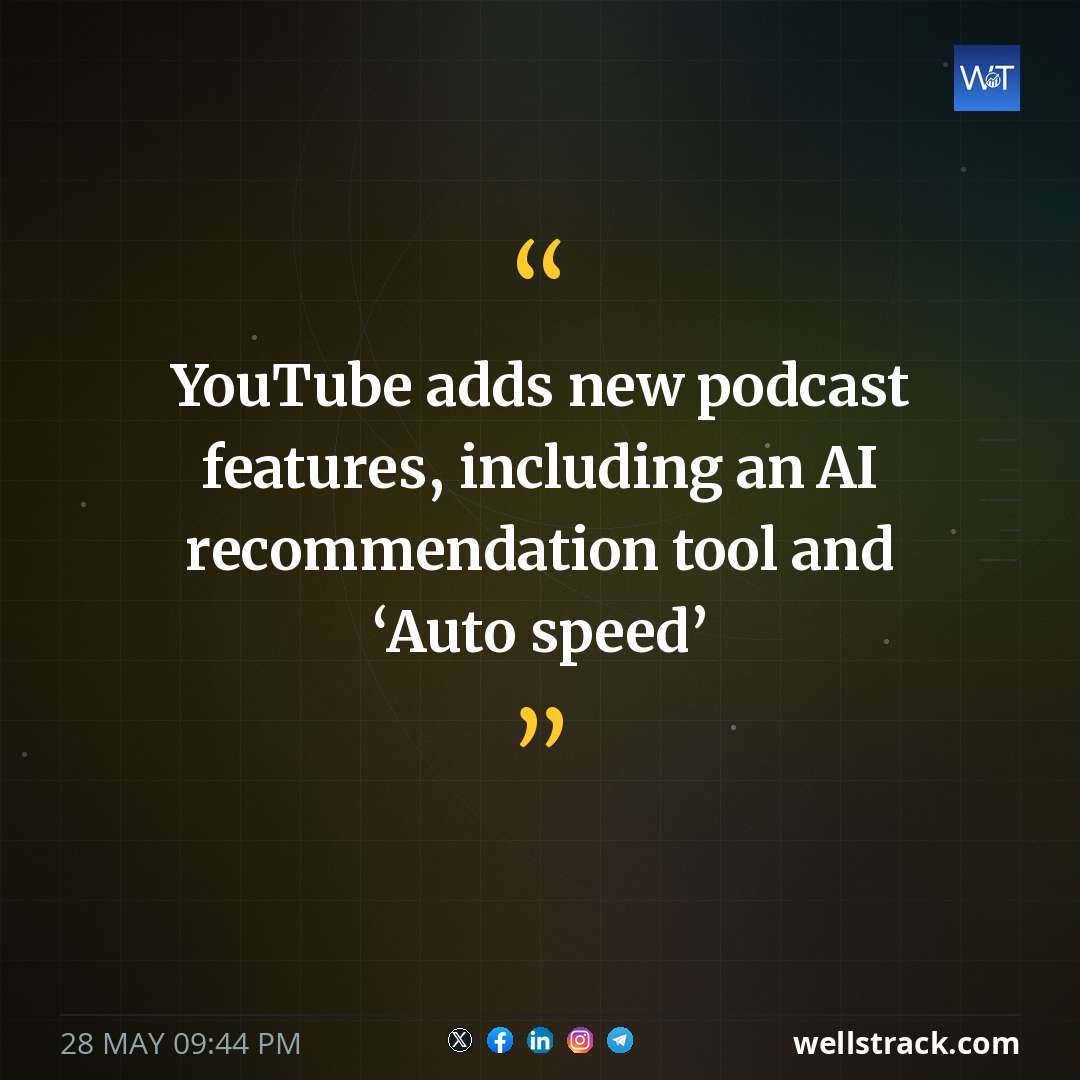 YouTube adds new podcast features, including an AI recommendation tool and ‘Auto speed’ — WellsTrack