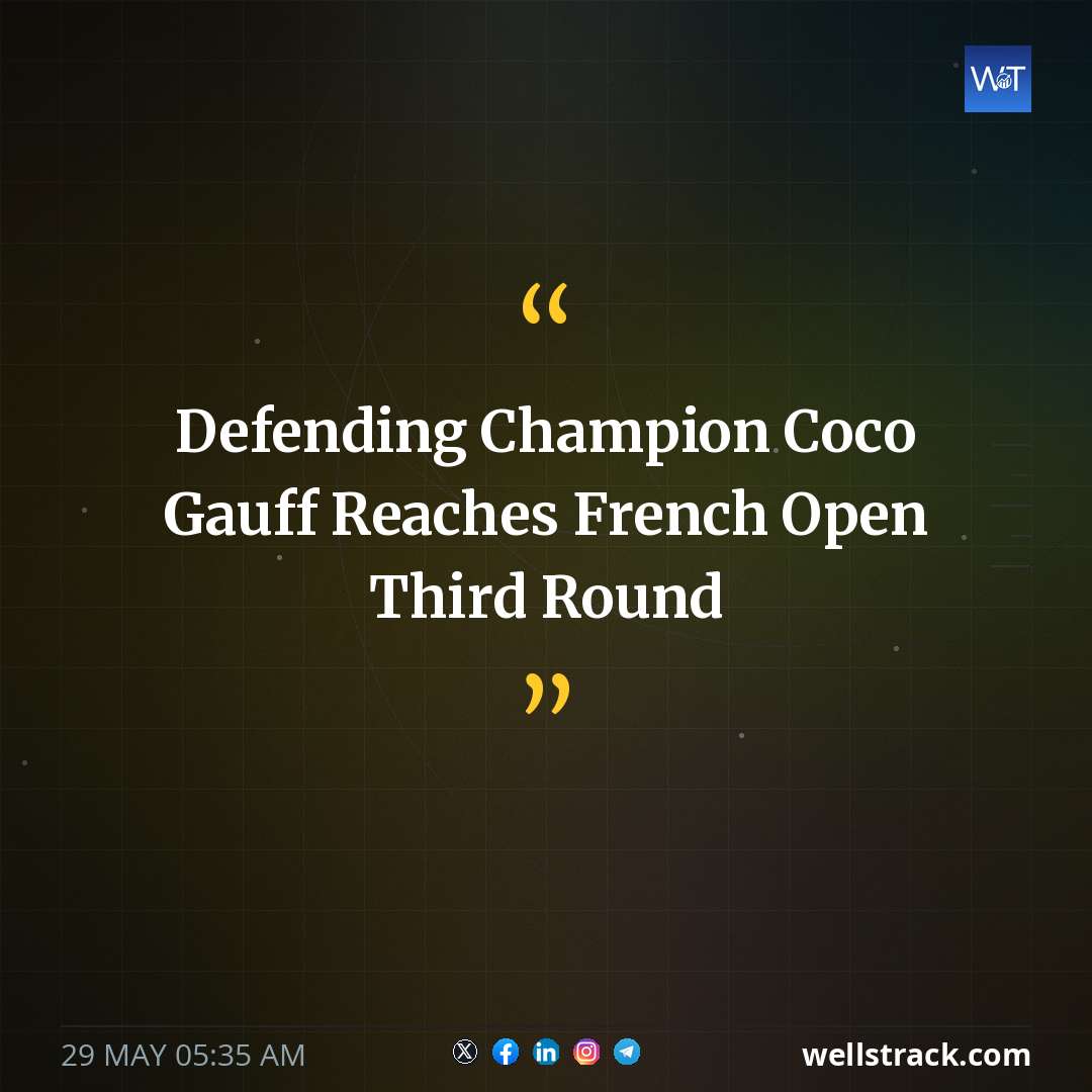 Defending Champion Coco Gauff Reaches French Open Third Round — WellsTrack