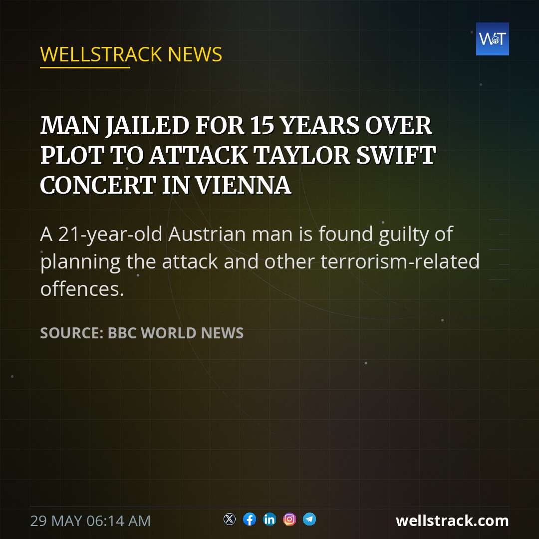 Man jailed for 15 years over plot to attack Taylor Swift concert in Vienna — WellsTrack