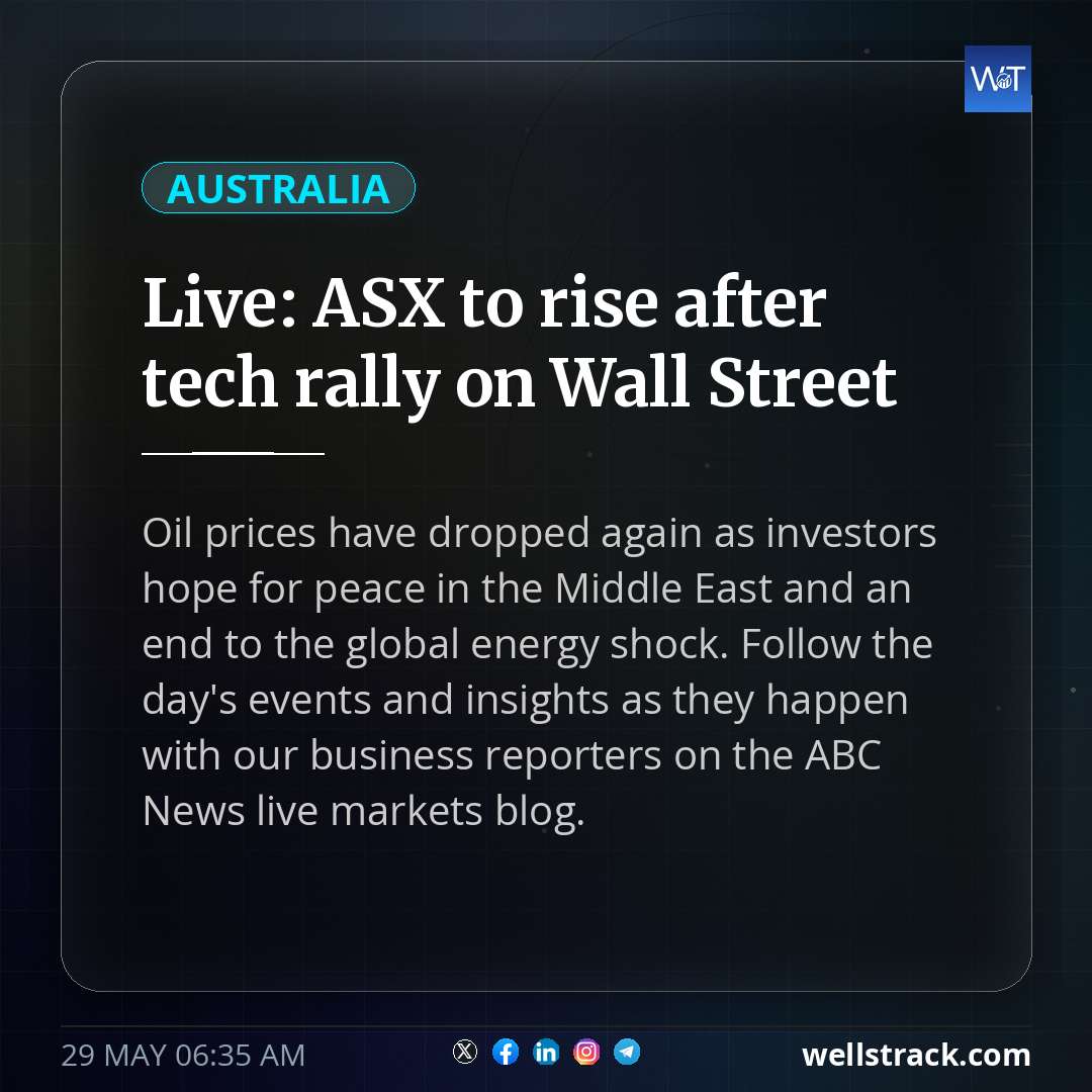 Live: ASX to rise after tech rally on Wall Street — WellsTrack