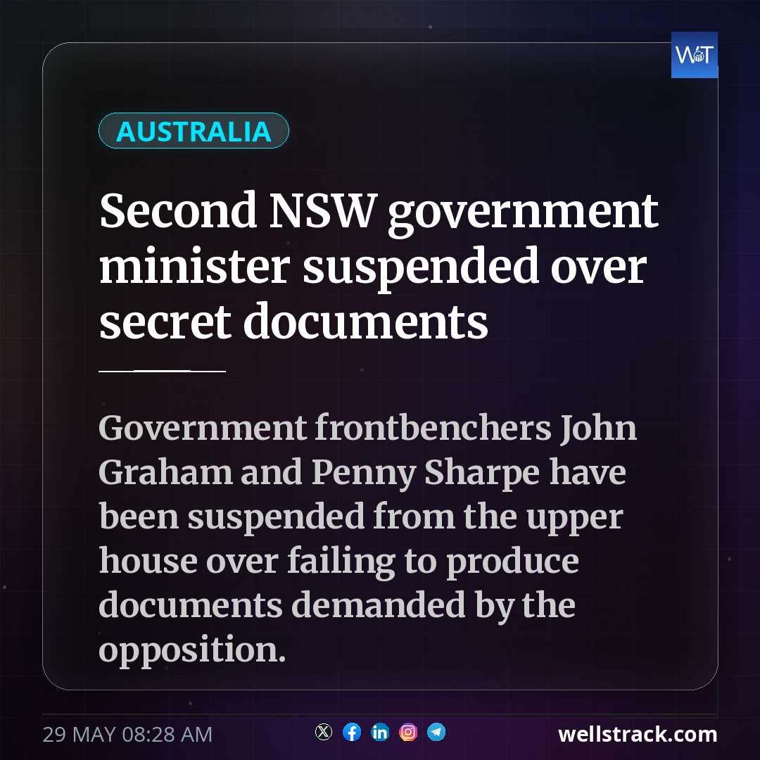 Second NSW government minister suspended over secret documents — WellsTrack