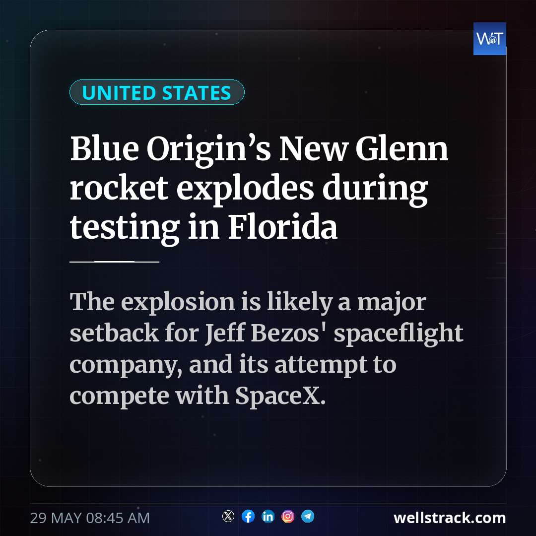 Blue Origin’s New Glenn rocket explodes during testing in Florida — WellsTrack