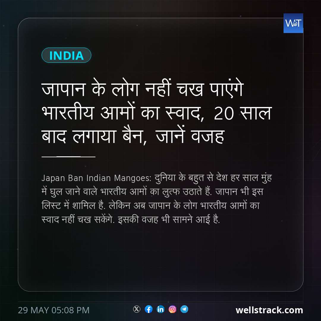 जापान के लोग नहीं चख पाएंगे भारतीय आमों का स्वाद, 20 साल बाद लगाया बैन, जानें वजह — WellsTrack