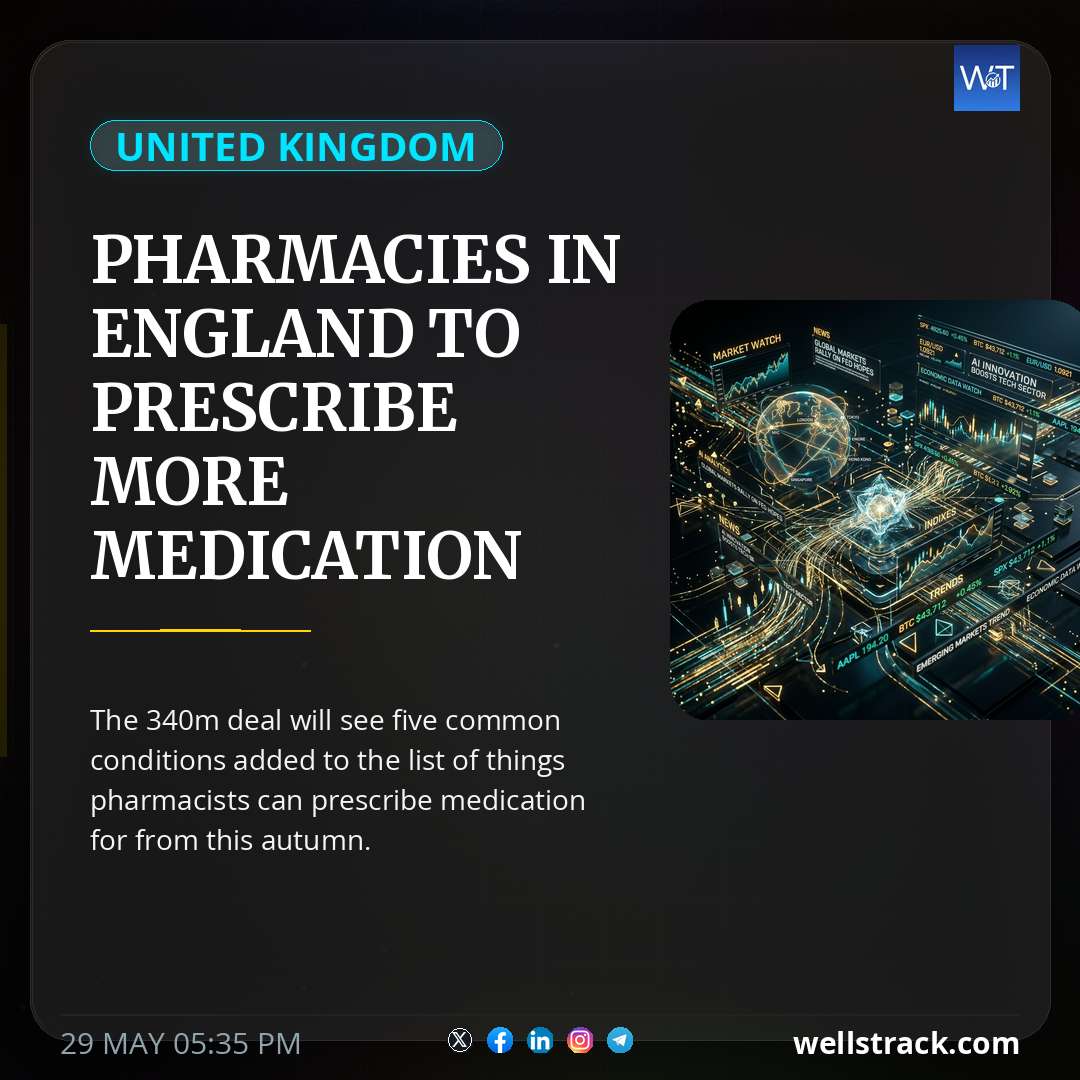 Pharmacies in England to prescribe more medication from autumn — WellsTrack