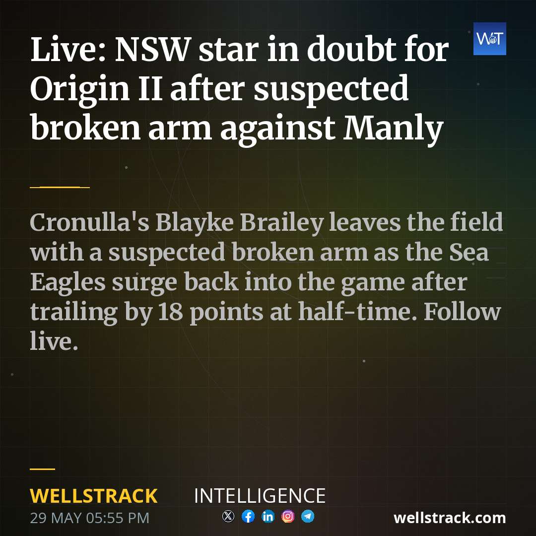 Live: NSW star in doubt for Origin II after suspected broken arm against Manly — WellsTrack