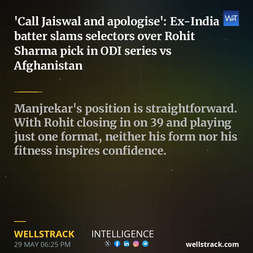 'Call Jaiswal and apologise': Ex-India batter slams selectors over Rohit Sharma pick in ODI series vs Afghanistan — WellsTrack