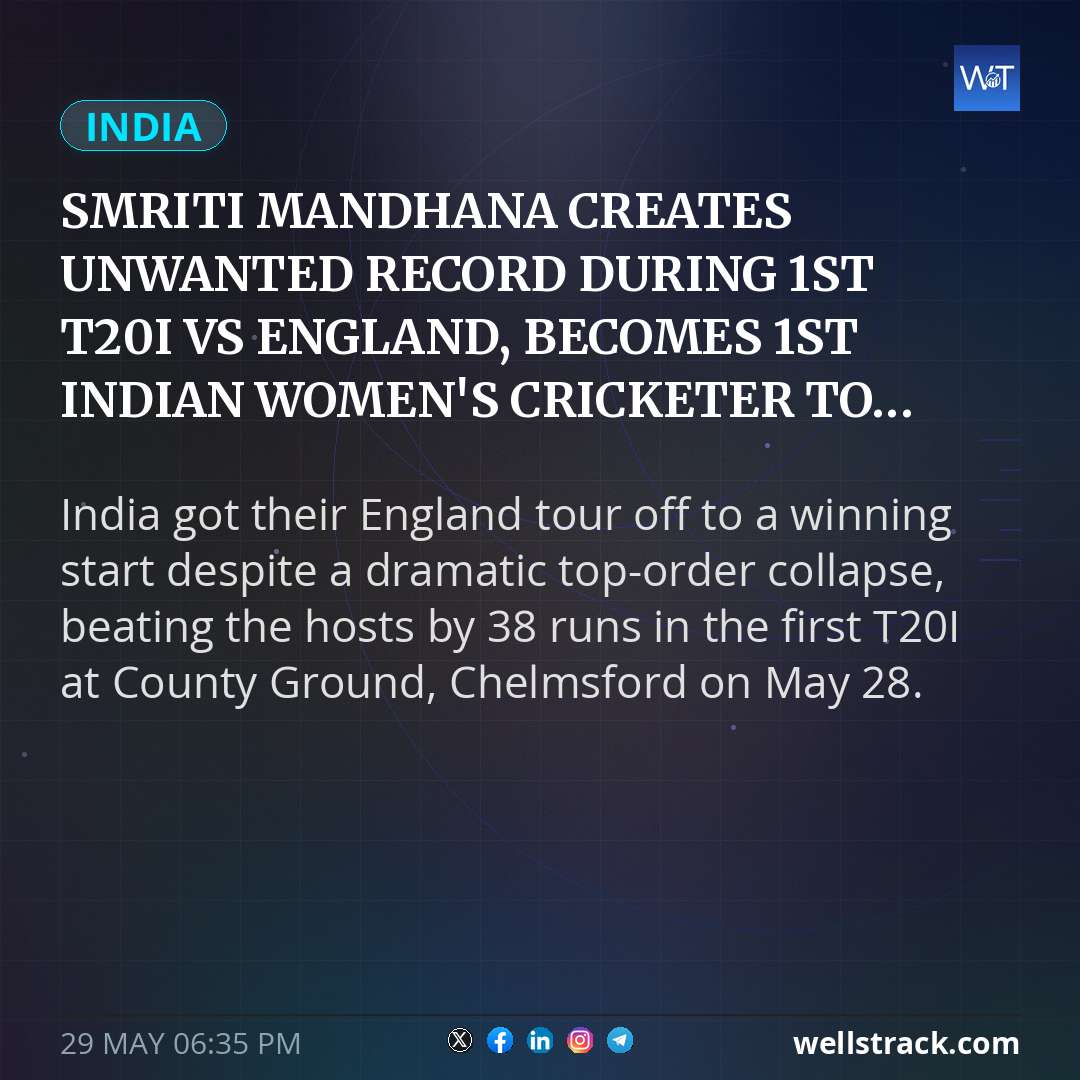 Smriti Mandhana creates unwanted record during 1st T20I vs England, becomes 1st Indian women's cricketer to... — WellsTrack