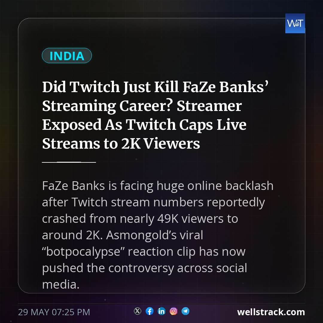 Did Twitch Just Kill FaZe Banks’ Streaming Career? Streamer Exposed As Twitch Caps Live Streams to 2K Viewers — WellsTrack