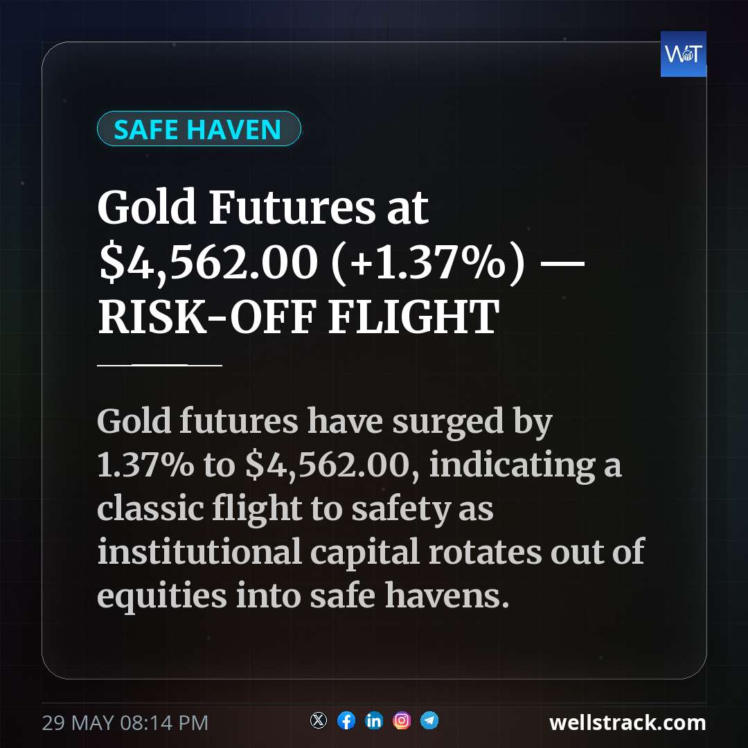Gold Futures at $4,562.00 (+1.37%) — RISK-OFF FLIGHT — WellsTrack