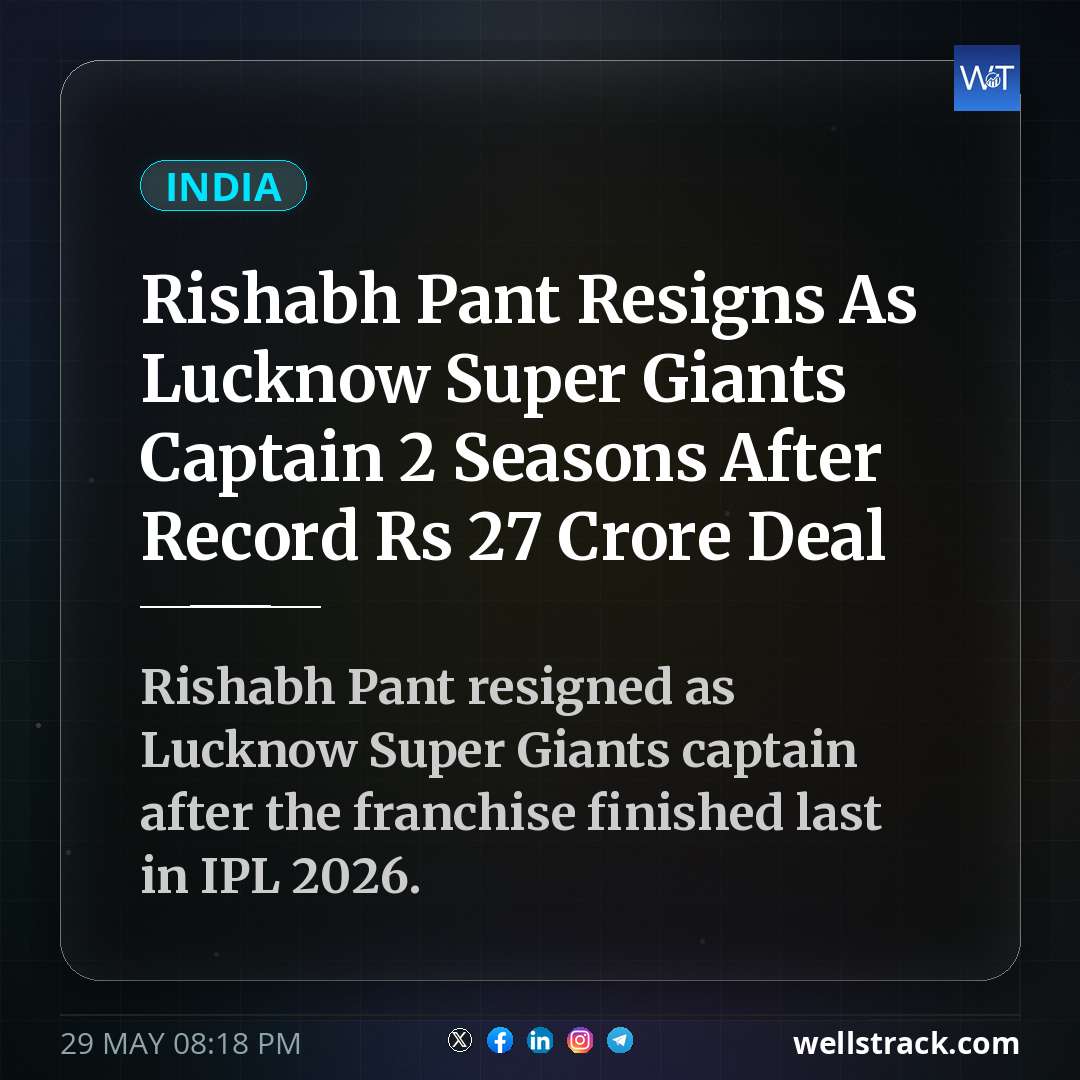 Rishabh Pant Resigns As Lucknow Super Giants Captain 2 Seasons After Record Rs 27 Crore Deal — WellsTrack