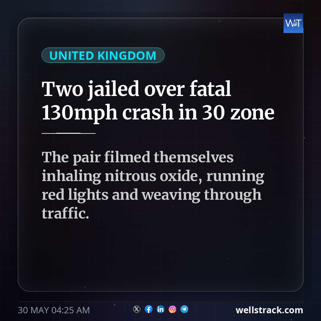 Two jailed over fatal 130mph crash in 30 zone — WellsTrack