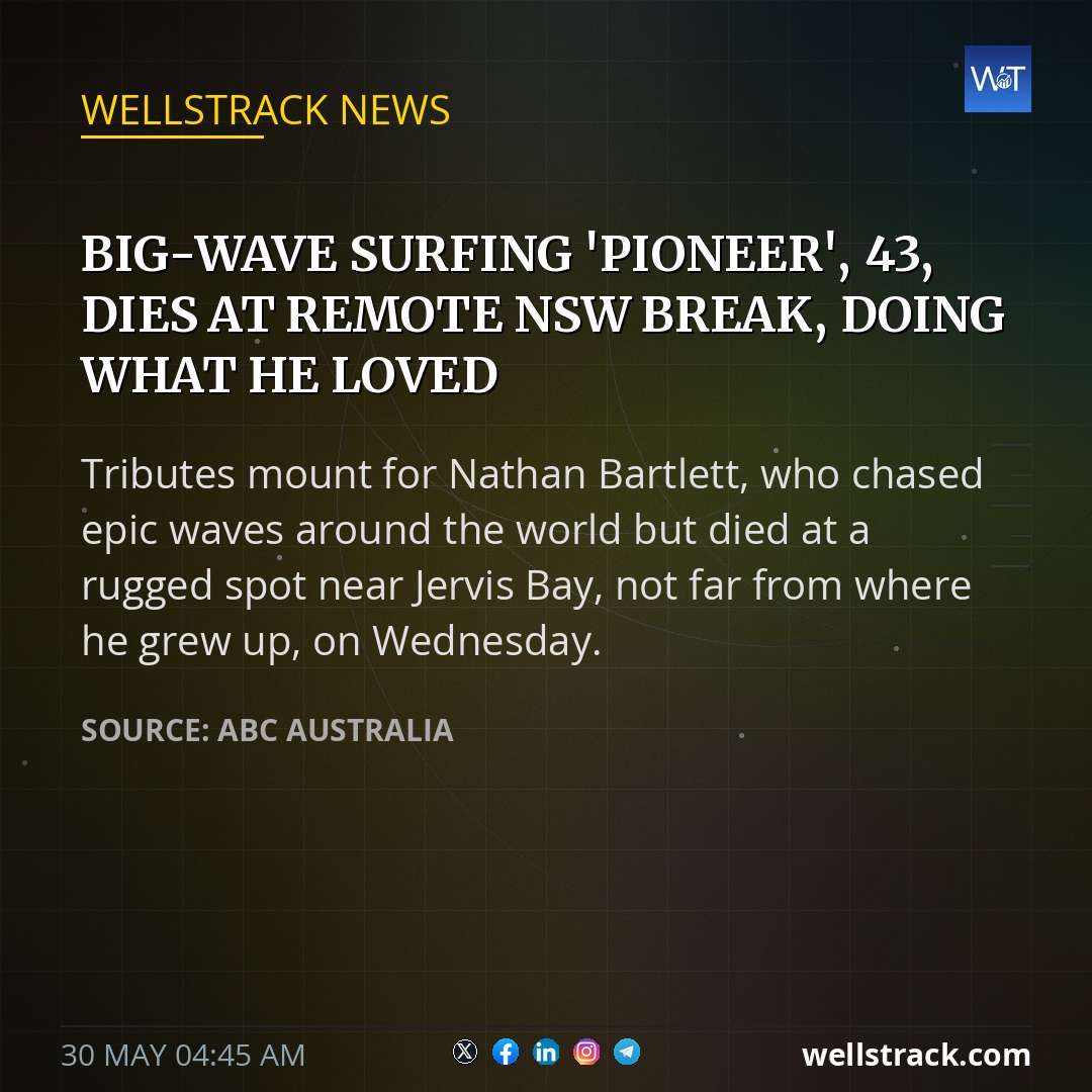 Big-wave surfing 'pioneer', 43, dies at remote NSW break, doing what he loved — WellsTrack