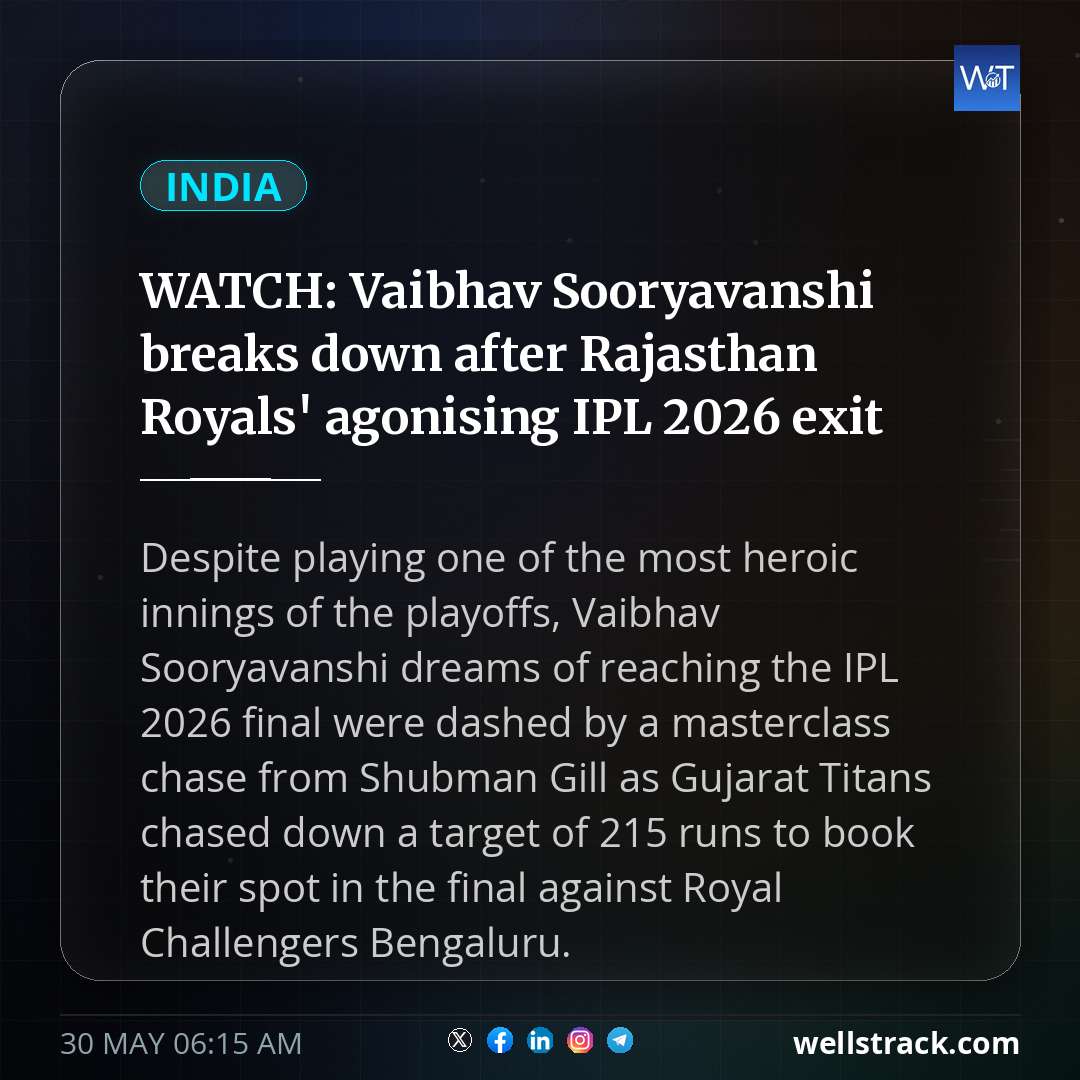 WATCH: Vaibhav Sooryavanshi breaks down after Rajasthan Royals' agonising IPL 2026 exit — WellsTrack