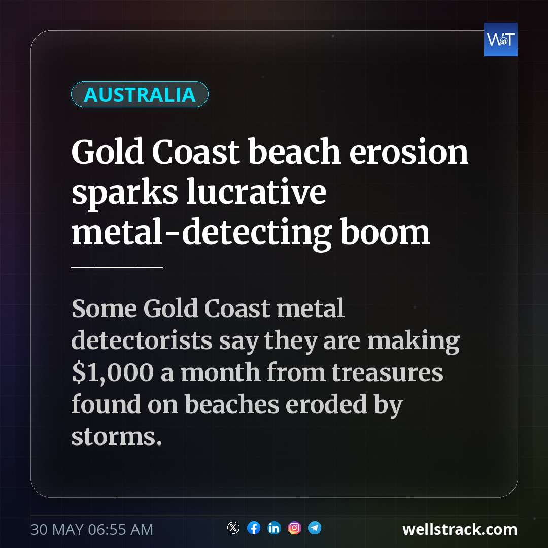 Gold Coast beach erosion sparks lucrative metal-detecting boom — WellsTrack