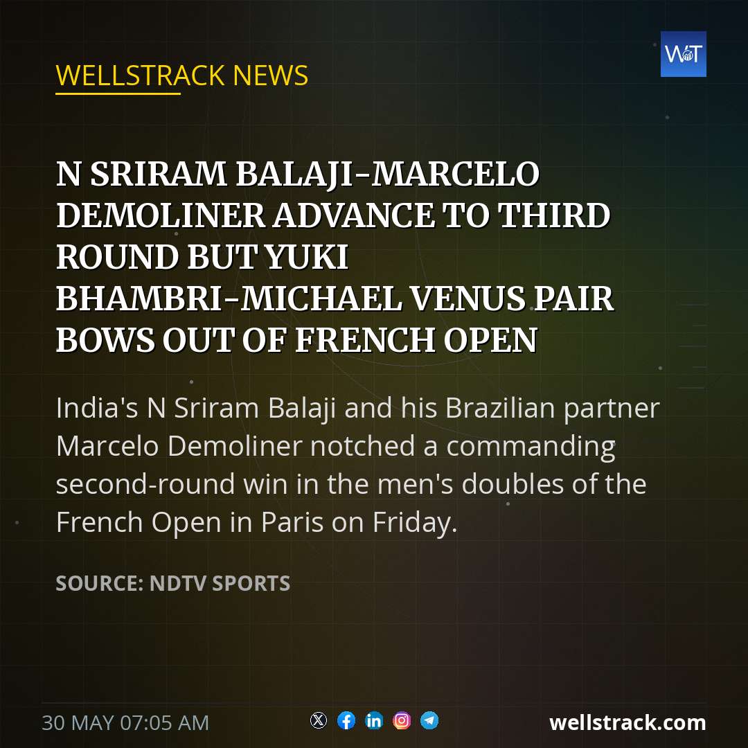 N Sriram Balaji-Marcelo Demoliner Advance To Third Round But Yuki Bhambri-Michael Venus Pair Bows Out Of French Open — WellsTrack