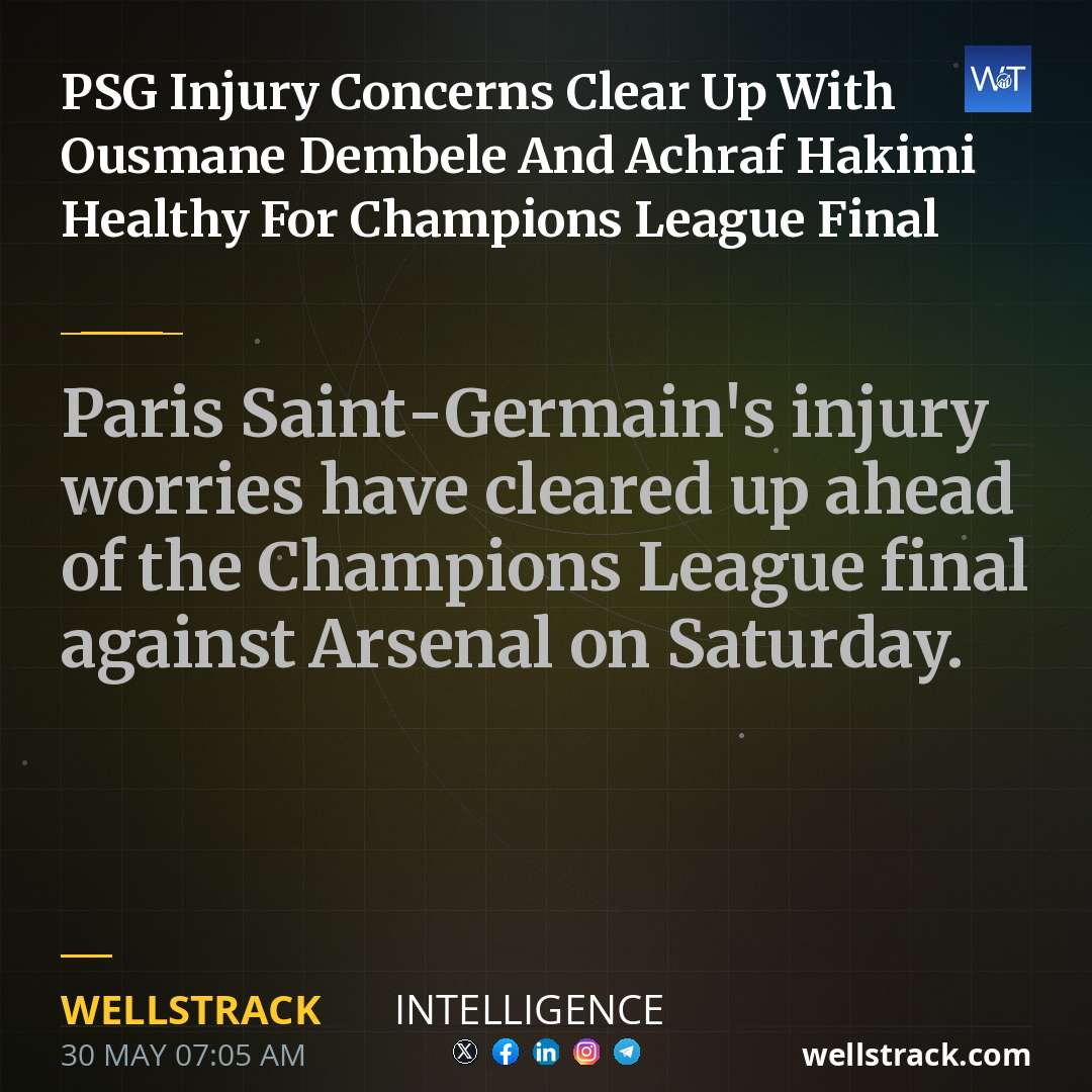 PSG Injury Concerns Clear Up With Ousmane Dembele And Achraf Hakimi Healthy For Champions League Final — WellsTrack
