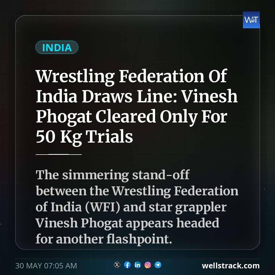 Wrestling Federation Of India Draws Line: Vinesh Phogat Cleared Only For 50 Kg Trials — WellsTrack