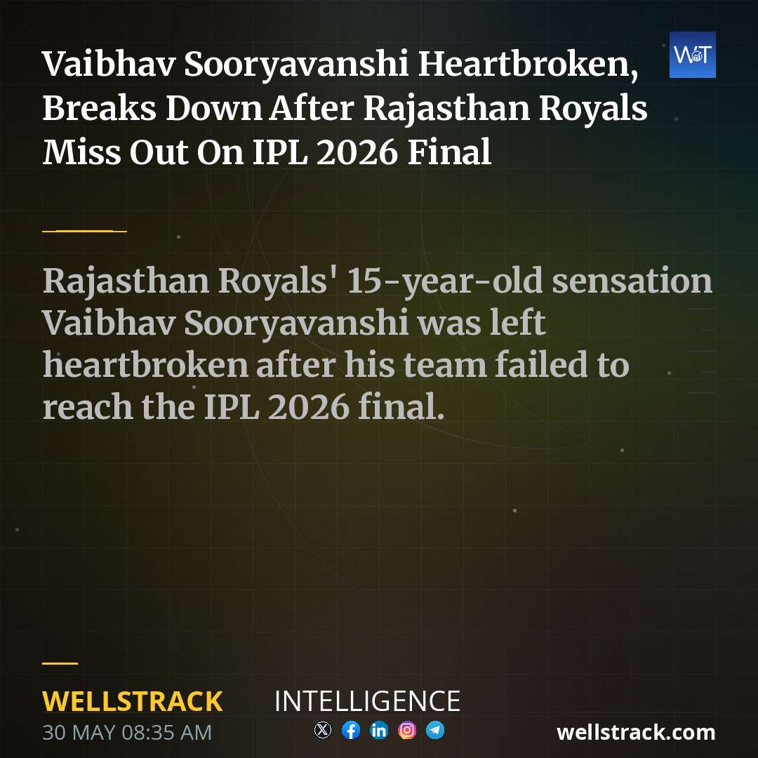 Vaibhav Sooryavanshi Heartbroken, Breaks Down After Rajasthan Royals Miss Out On IPL 2026 Final — WellsTrack