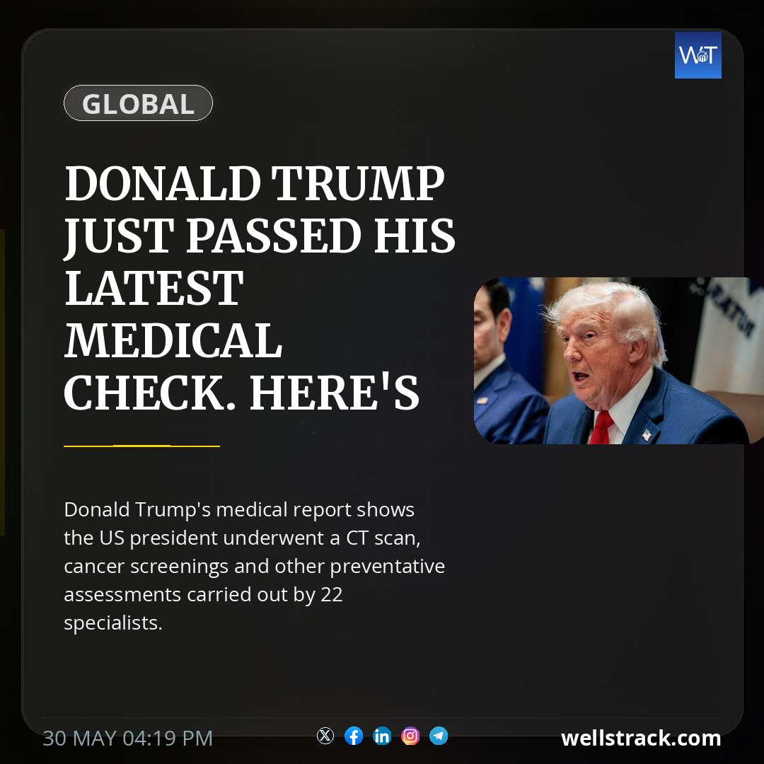 Donald Trump just passed his latest medical check. Here's what's in the report — WellsTrack
