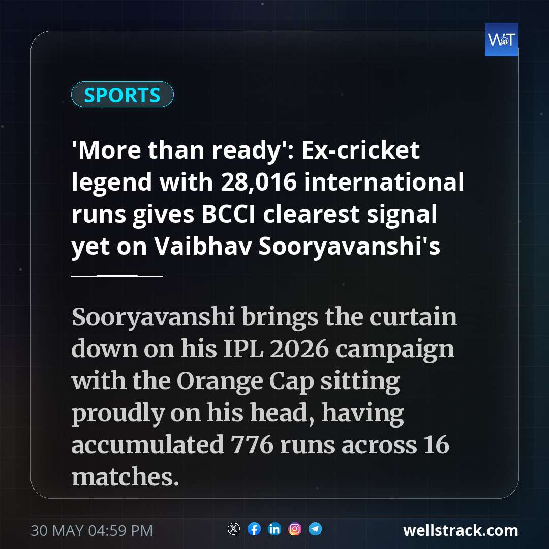 'More than ready': Ex-cricket legend with 28,016 international runs gives BCCI clearest signal yet on Vaibhav Sooryavanshi's India call-up — WellsTrack
