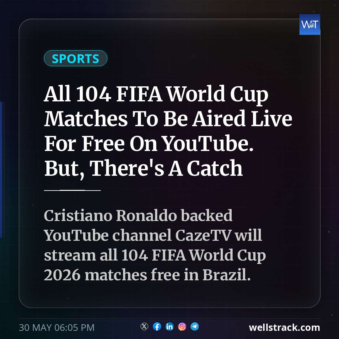 All 104 FIFA World Cup Matches To Be Aired Live For Free On YouTube. But, There's A Catch — WellsTrack