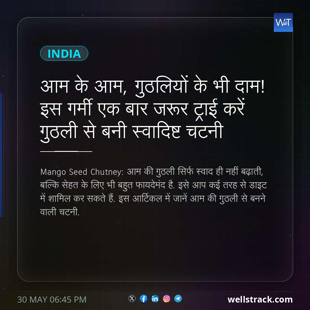 आम के आम, गुठलियों के भी दाम! इस गर्मी एक बार जरूर ट्राई करें गुठली से बनी स्वादिष्ट चटनी — WellsTrack