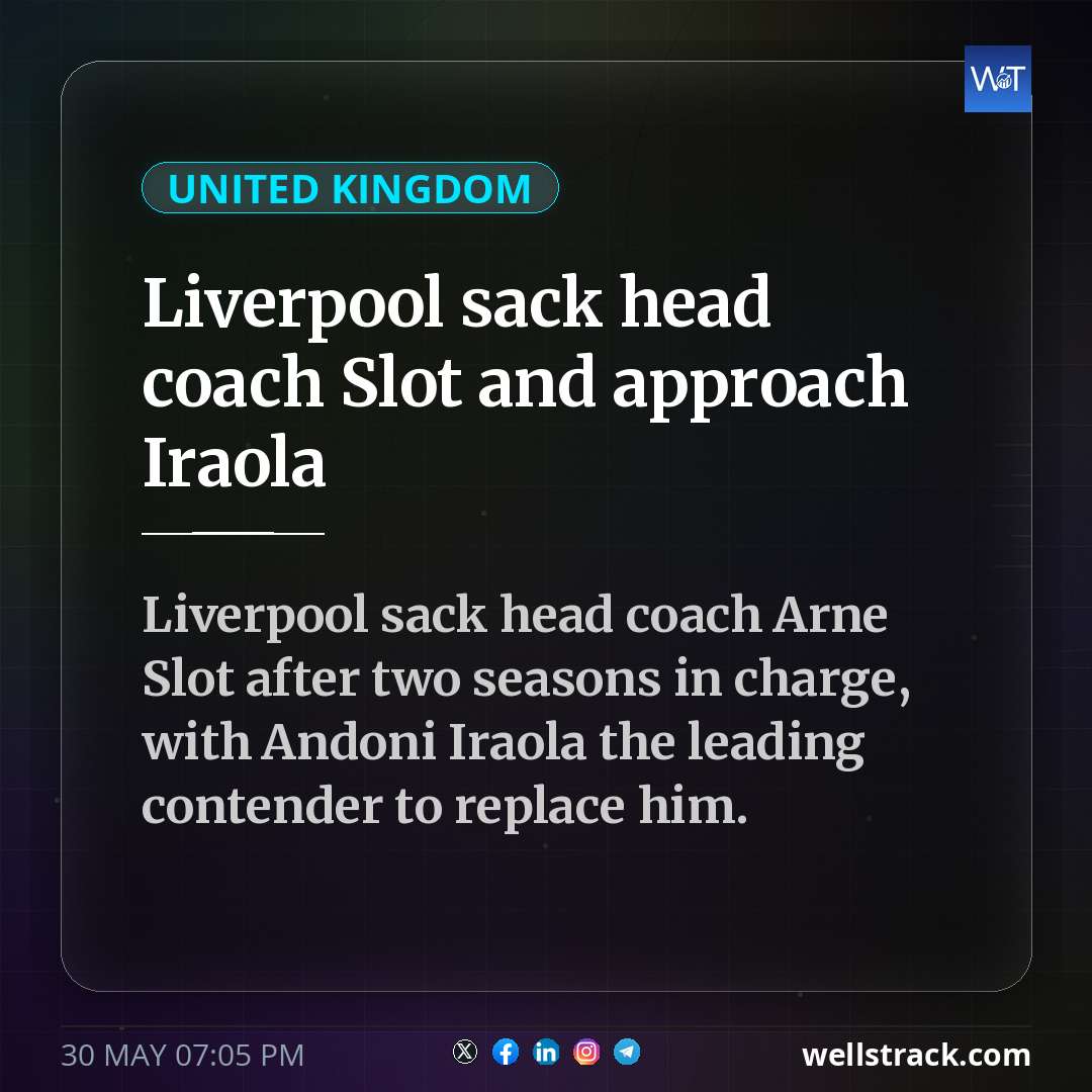 Liverpool sack head coach Slot and approach Iraola — WellsTrack