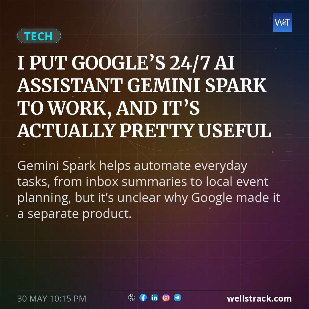I put Google’s 24/7 AI assistant Gemini Spark to work, and it’s actually pretty useful — WellsTrack