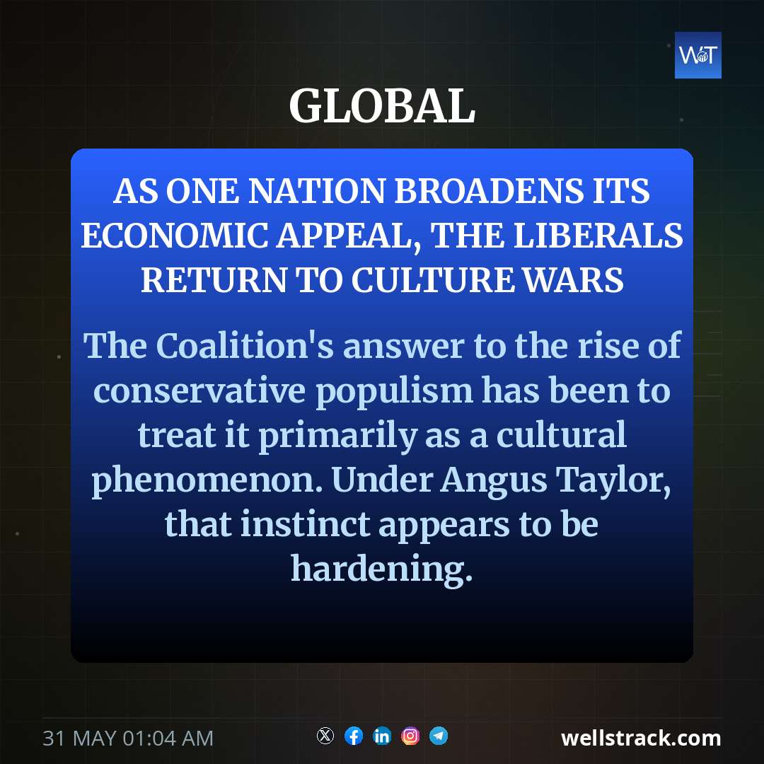 As One Nation broadens its economic appeal, the Liberals return to culture wars — WellsTrack