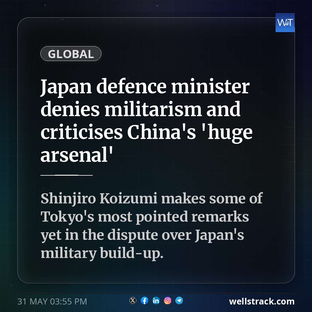 Japan defence minister denies militarism and criticises China's 'huge arsenal' — WellsTrack