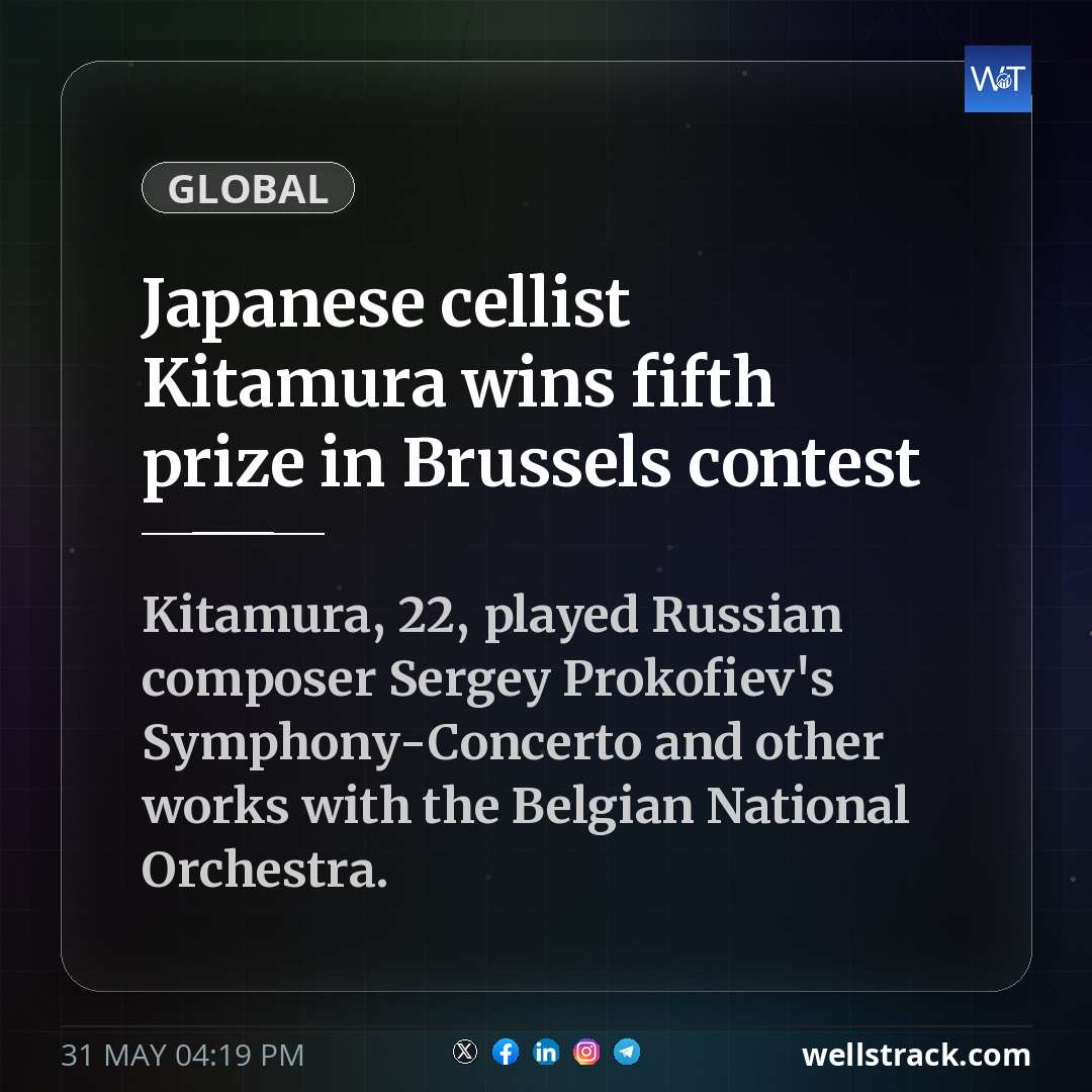 Japanese cellist Kitamura wins fifth prize in Brussels contest — WellsTrack