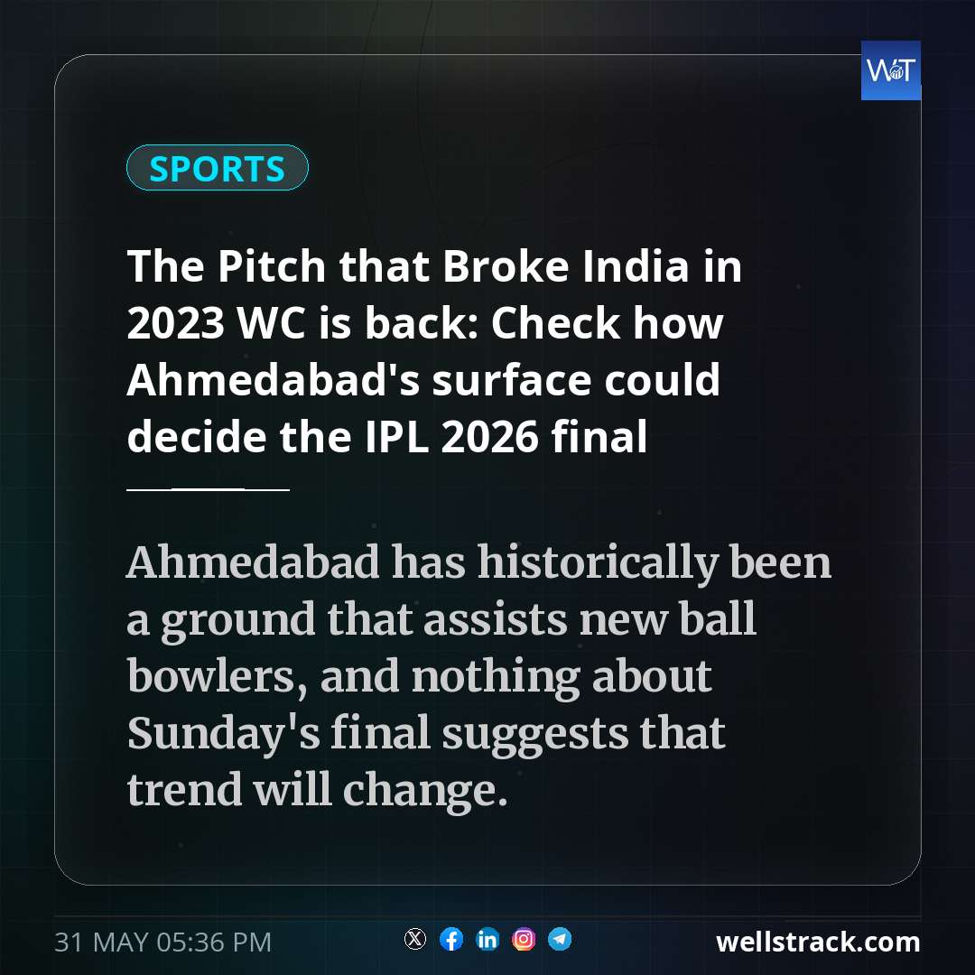 The Pitch that Broke India in 2023 WC is back: Check how Ahmedabad's surface could decide the IPL 2026 final between RCB and GT? — WellsTrack