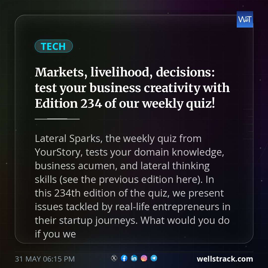 Markets, livelihood, decisions: test your business creativity with Edition 234 of our weekly quiz! — WellsTrack