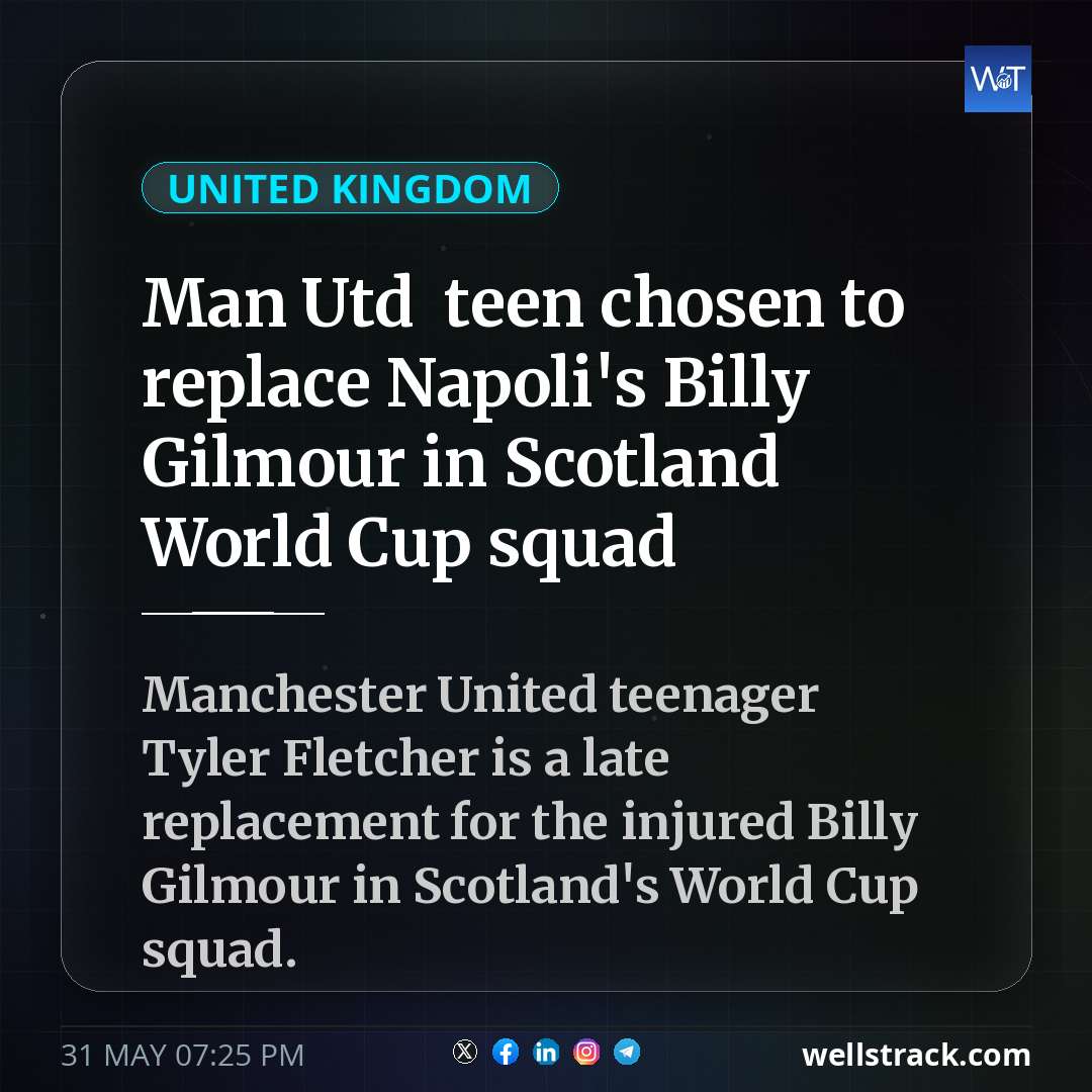 Man Utd  teen chosen to replace Napoli's Billy Gilmour in Scotland World Cup squad — WellsTrack
