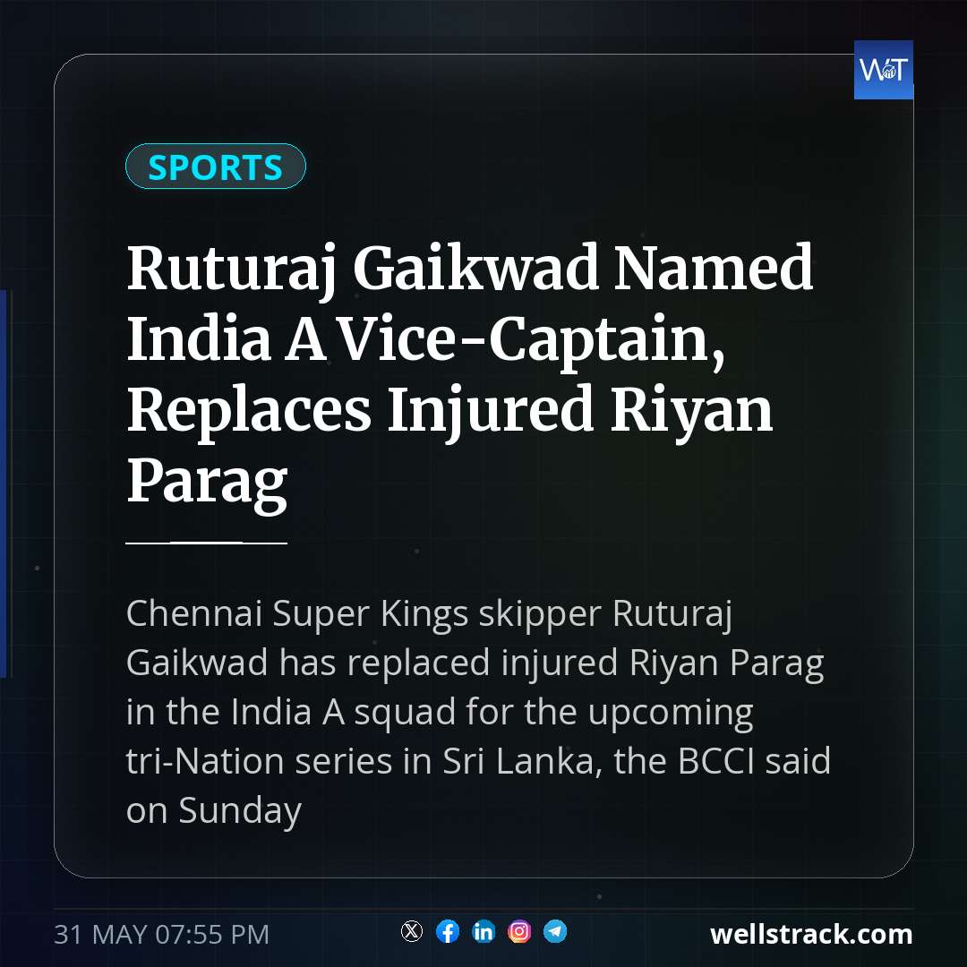 Ruturaj Gaikwad Named India A Vice-Captain, Replaces Injured Riyan Parag — WellsTrack
