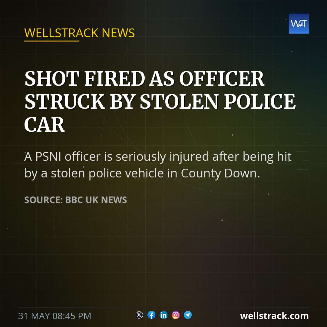 Shot fired as officer struck by stolen police car — WellsTrack