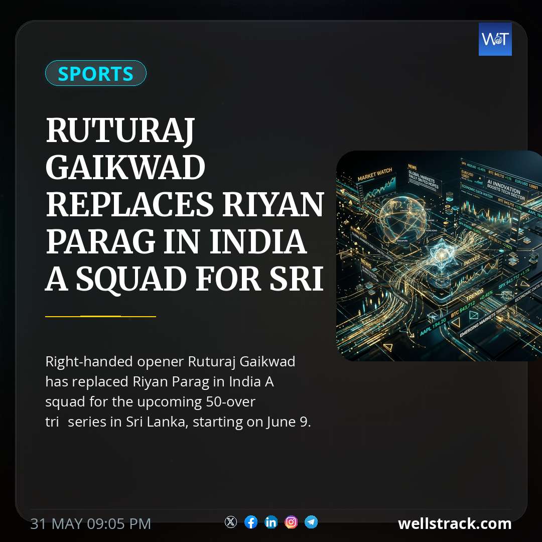 Ruturaj Gaikwad replaces Riyan Parag in India A squad for Sri Lanka tri-series; check updated team — WellsTrack