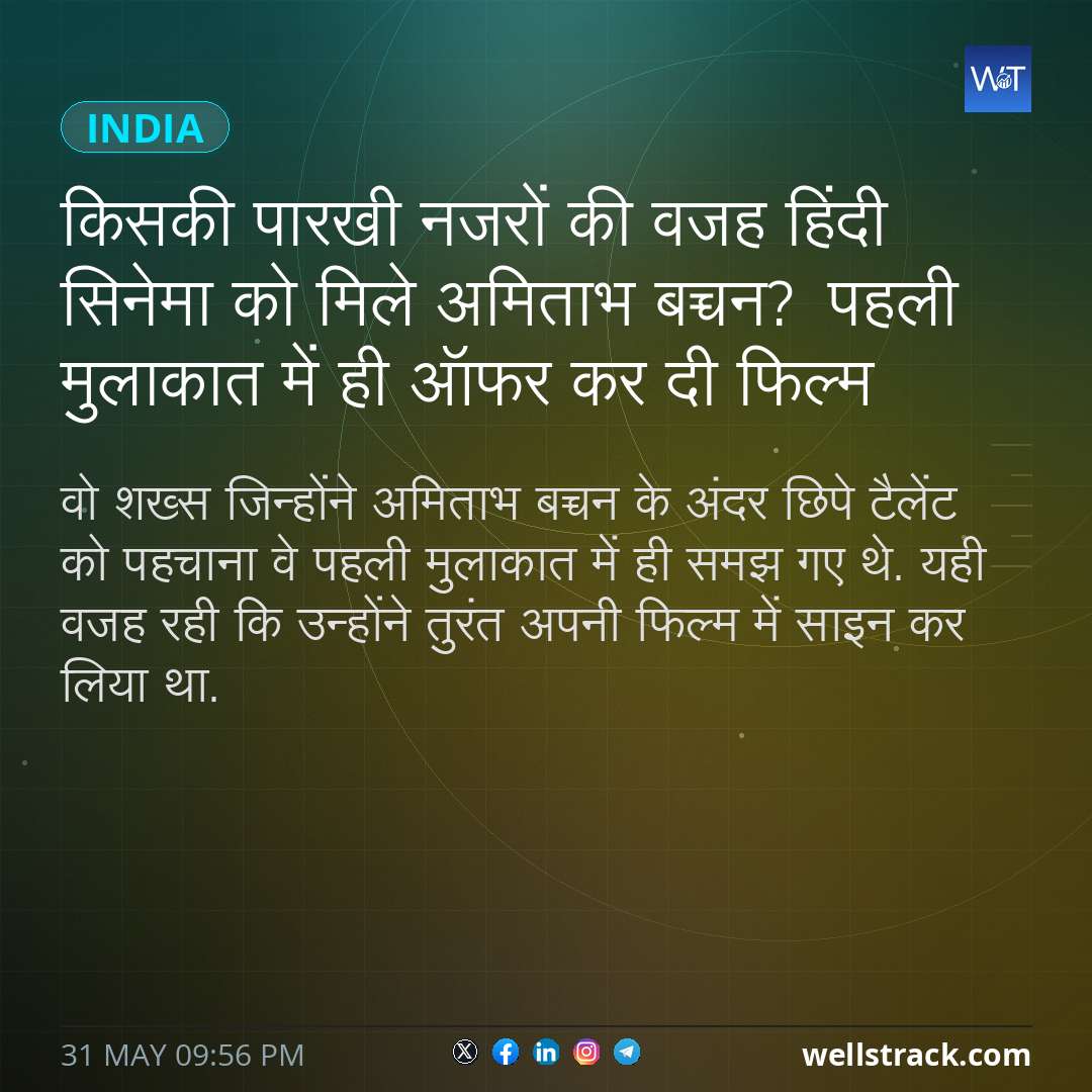 किसकी पारखी नजरों की वजह हिंदी सिनेमा को मिले अमिताभ बच्चन? पहली मुलाकात में ही ऑफर कर दी फिल्म — WellsTrack