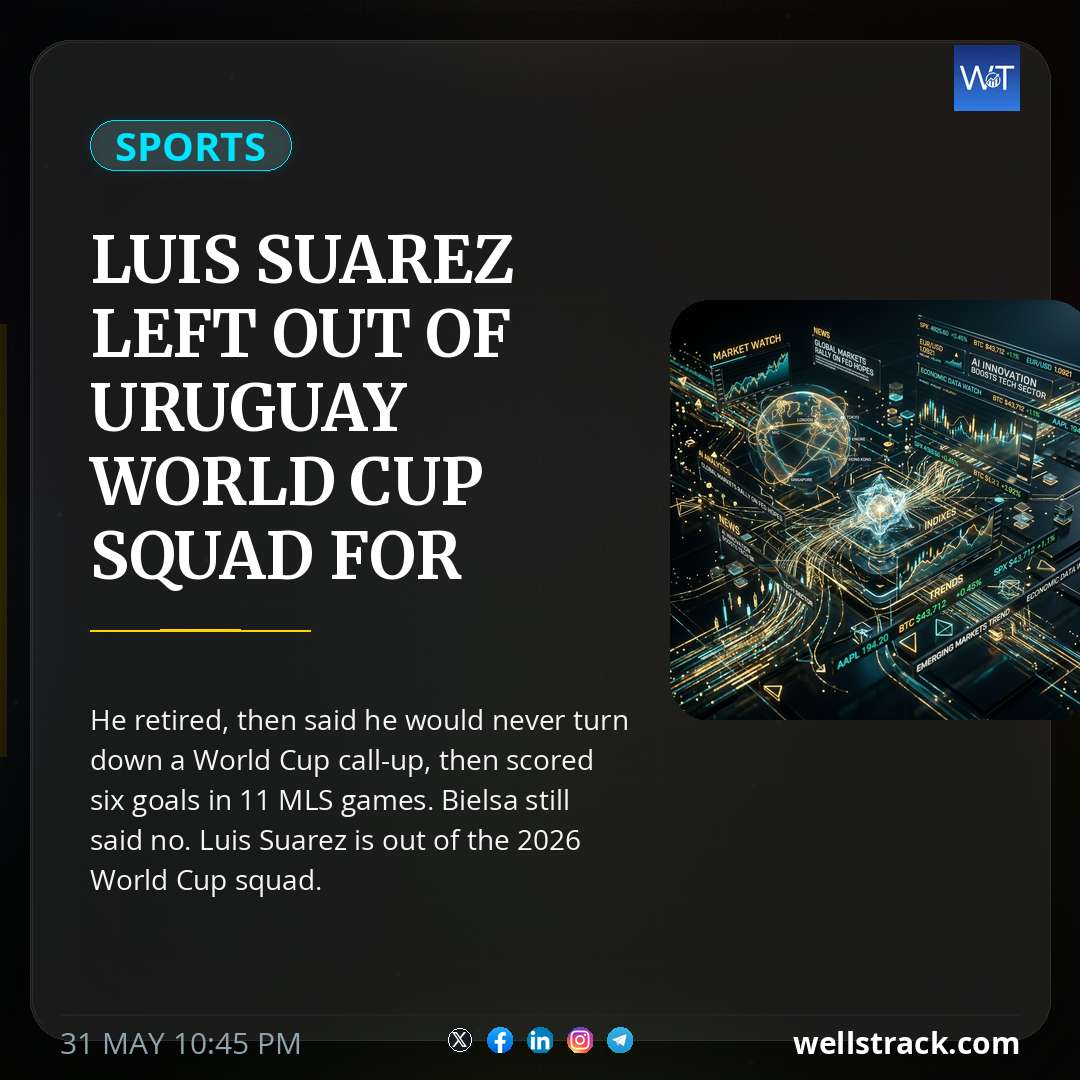 Luis Suarez Left Out Of Uruguay World Cup Squad For First Time Since 2010 As International Retirement Looms — WellsTrack