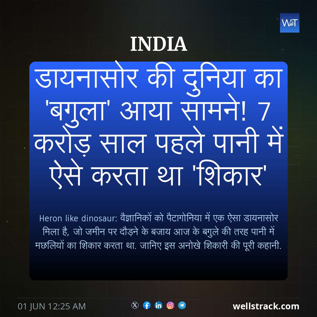 डायनासोर की दुनिया का 'बगुला' आया सामने! 7 करोड़ साल पहले पानी में ऐसे करता था 'शिकार' — WellsTrack