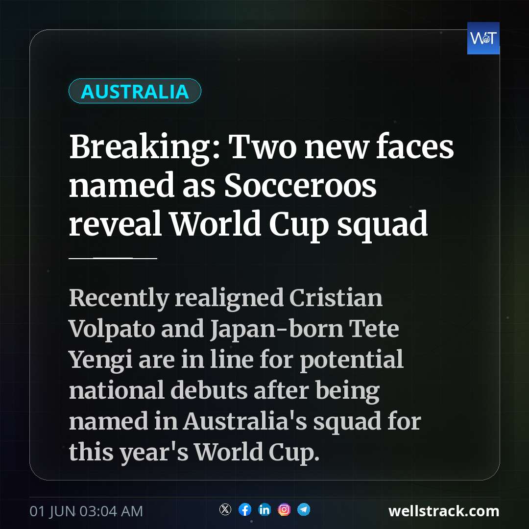 Breaking: Two new faces named as Socceroos reveal World Cup squad — WellsTrack