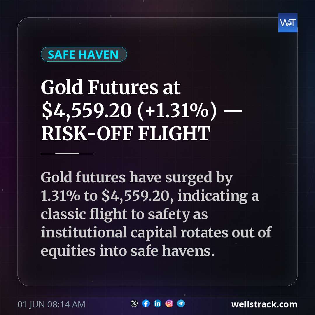 Gold Futures at $4,559.20 (+1.31%) — RISK-OFF FLIGHT — WellsTrack