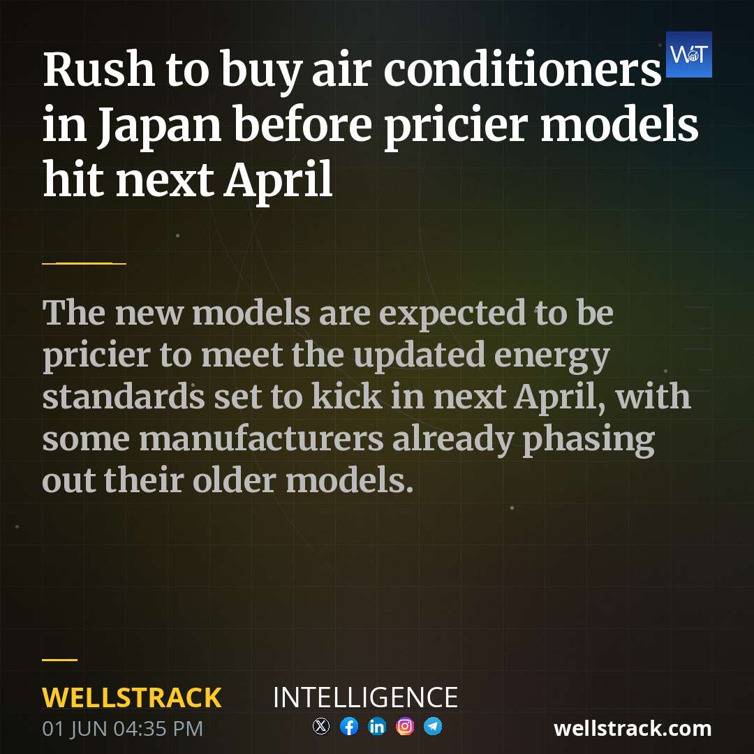 Rush to buy air conditioners in Japan before pricier models hit next April — WellsTrack