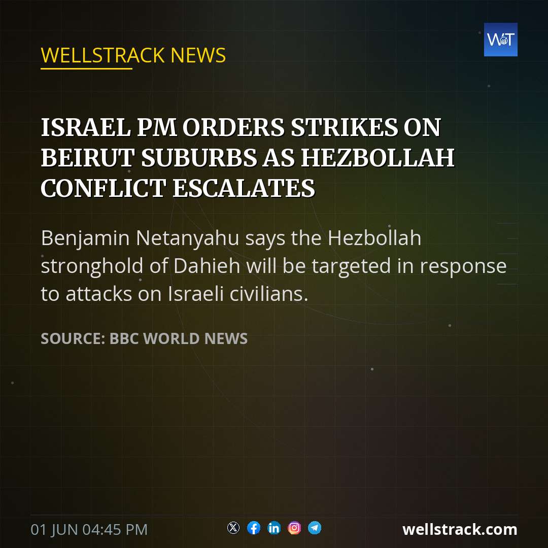 Israel PM orders strikes on Beirut suburbs as Hezbollah conflict escalates — WellsTrack