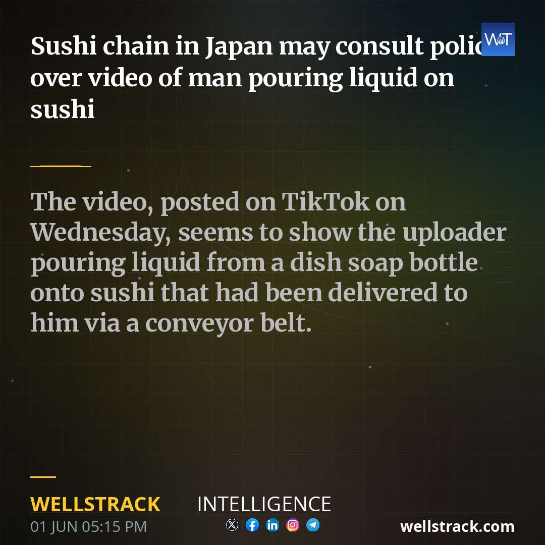 Sushi chain in Japan may consult police over video of man pouring liquid on sushi — WellsTrack