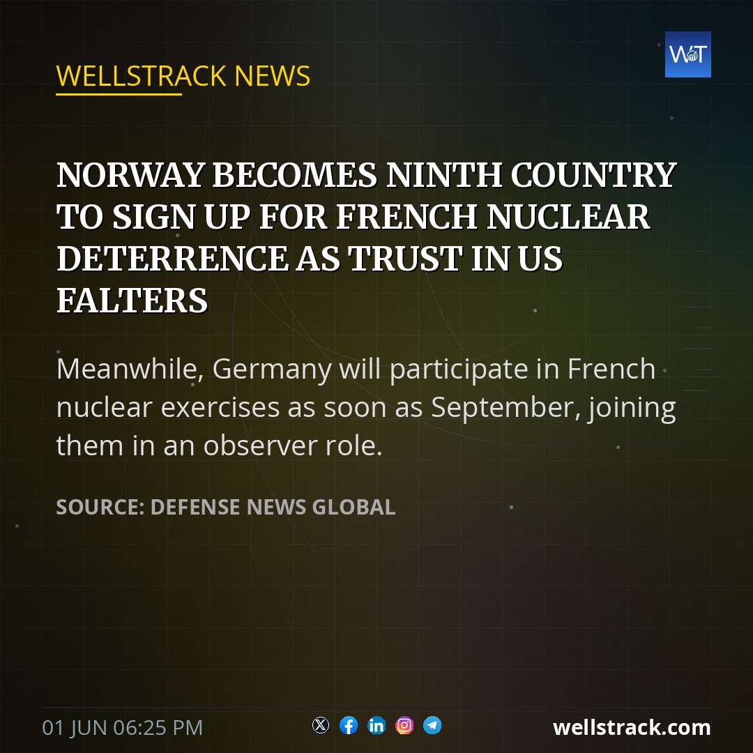 Norway becomes ninth country to sign up for French nuclear deterrence as trust in US falters — WellsTrack