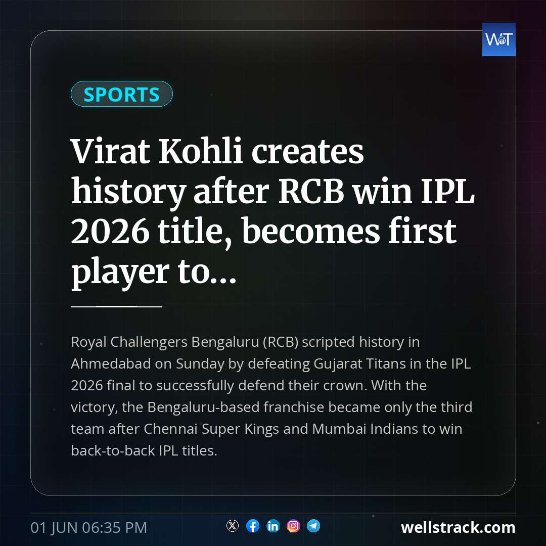 Virat Kohli creates history after RCB win IPL 2026 title, becomes first player to... — WellsTrack