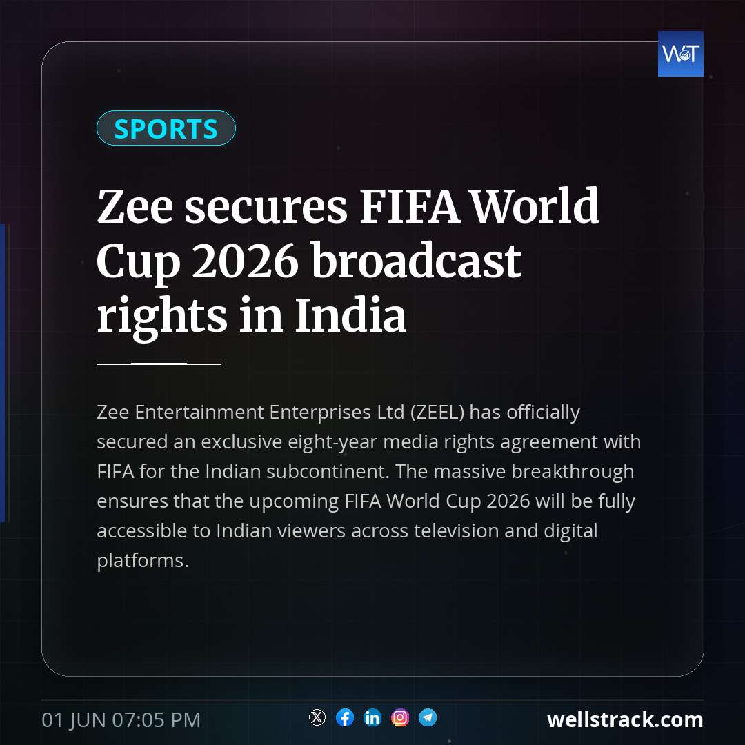 Zee secures FIFA World Cup 2026 broadcast rights in India — WellsTrack