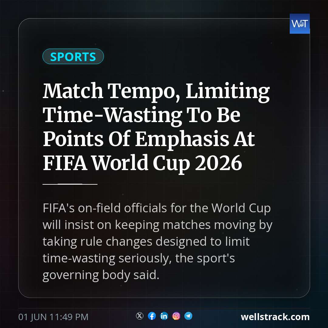 Match Tempo, Limiting Time-Wasting To Be Points Of Emphasis At FIFA World Cup 2026 — WellsTrack